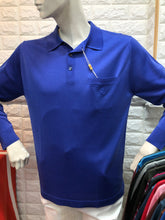 將圖片載入圖庫檢視器 長袖絲質MONTAGUT long sleeves fil lumiere- 320268-0796彩藍色 plain pattern
