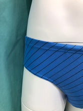 將圖片載入圖庫檢視器 03款男裝三角型斜條紋內褲-中藍色
